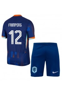 Nederland Jeremie Frimpong #12 Babytruitje Uit tenue Kind EK 2024 Korte Mouw (+ Korte broeken)